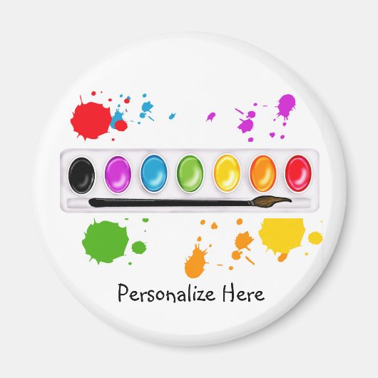 絵を描（ばちゃばちゃ）跳ねる マグネット (正面)