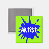 絵を描（ばちゃばちゃ）跳ねる マグネット (正面/裏面)