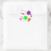 絵を描（ばちゃばちゃ）跳ねる ラウンドシール (バッグ)