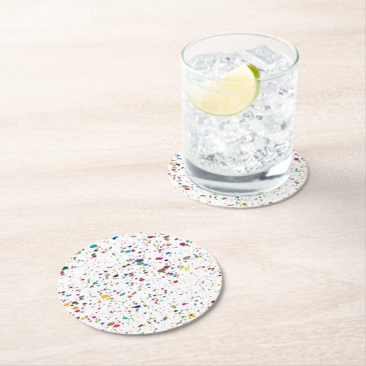 絵を描(ばちゃばちゃ)跳ねる ラウンドペーパーコースター (インサイチュ)