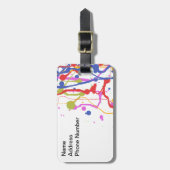 絵を描(ばちゃばちゃ)跳ねる ラゲッジタグ (正面縦)