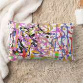 絵を描（ばちゃばちゃ）跳ねる ランバークッション (ブランケット)