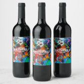 絵を描（ばちゃばちゃ）跳ねる ワインラベル (ボトル)