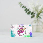 絵を描（ばちゃばちゃ）跳ねる 名刺 (スタンド正面)