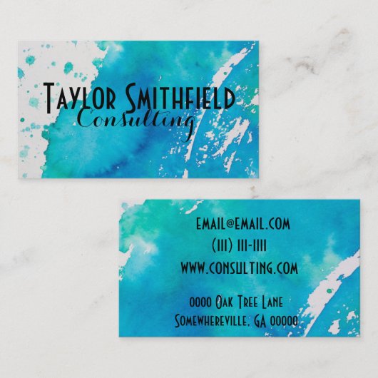 絵を描(ばちゃばちゃ)跳ねる 名刺 (正面/裏面)