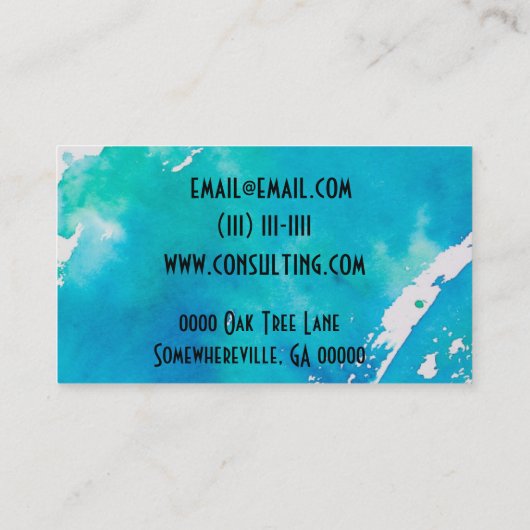 絵を描(ばちゃばちゃ)跳ねる 名刺 (裏面)