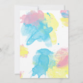 絵を描(ばちゃばちゃ)跳ねる 招待状 (裏面)