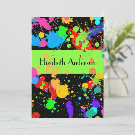 絵を描(ばちゃばちゃ)跳ねる、Sweet sixteenカスタム、招待状 招待状 (スタンド正面)