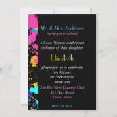 絵を描（ばちゃばちゃ）跳ねる、Sweet sixteenカスタム、招待状 招待状 (裏面)