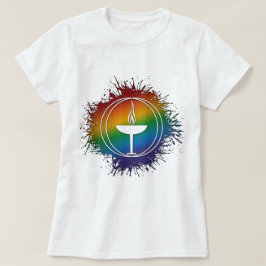 絵を描（ばちゃばちゃ）跳ねるLGBTレインボーユニタリアン大学 Tシャツ