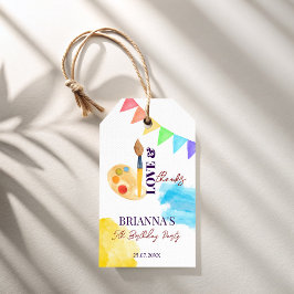 絵を描・パーティー・アートをテーマにしたパーティーモノグラムの好み ギフトタグ