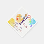 絵を描・パーティー・アートをテーマにしたパーティーモノグラムの スタンダードカクテルナプキン (角)