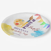 絵を描・パーティー・アートをテーマにしたパーティーモノグラムの ペーパープレート (アングル)