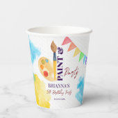 絵を描・パーティー・アートをテーマにしたパーティーモノグラムの 紙コップ (裏面)