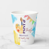 絵を描・パーティー・アートをテーマにしたパーティーモノグラムの 紙コップ (正面)