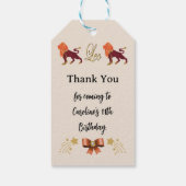 絵を描〔占星術の〕十二宮図サイン金ゴールドグリッターレオ誕生日 ギフトタグ (裏面)