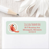 絵を描(鳥)ショウジョウコウカンチョウリースミント差出人住所ラベル ラベル (インサイチュ)