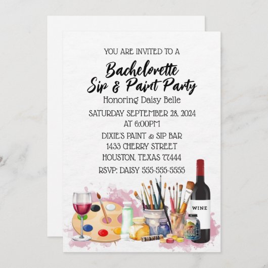 絵を描&SIPバチェロレッテ招待状 招待状 (正面/裏面)