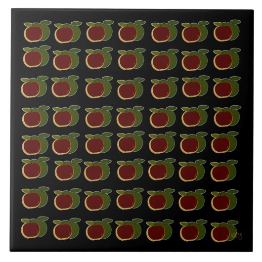 絵を描Apple Black Tile タイル (正面)
