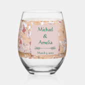 絵を描Bricks Green結婚 Ivy's Stemless Glass ステムなしワイングラス (裏面)