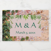 絵を描Bricks Green Ivy結婚's Mini Wine Labels スパークリングワインラベル (シングルラベル)