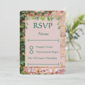絵を描Bricks Green Ivy結婚's Rounded RSVP Card (スタンド正面)