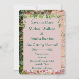 絵を描Bricks Green Ivy Wedding Save the Date セーブザデート