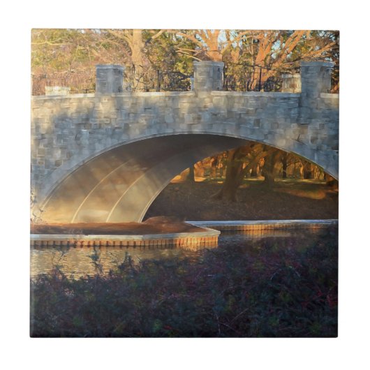 絵を描Bridge at Sunset by Shirley Taylor タイル (正面)