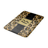 絵を描Cheetah Leopardプリントスポット金ゴールドベージュタン バスマット (アングル)