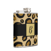 絵を描Cheetah Leopardプリントスポット金ゴールドベージュタン フラスク (右)