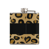 絵を描Cheetah Leopardプリントスポット金ゴールドベージュタン フラスク (裏面)