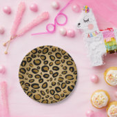 絵を描Cheetah Leopardプリントスポット金ゴールドベージュタン ペーパープレート (パーティー)
