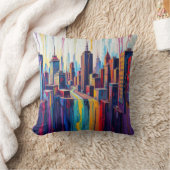 絵を描CItyと魔法ウルフピロー クッション (ブランケット)