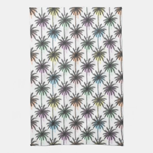 絵を描Drop Palm Treeパターン キッチンタオル (縦)