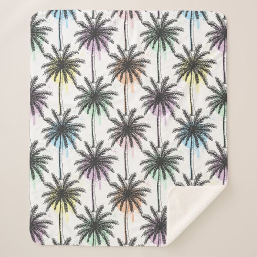 絵を描Drop Palm Treeパターン シェルパブランケット (正面)