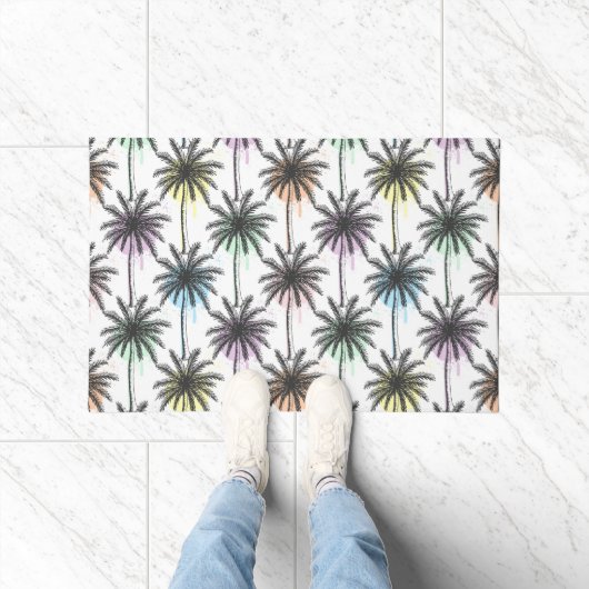 絵を描Drop Palm Treeパターン ドアマット (室内)