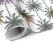 絵を描Drop Palm Treeパターン ラッピングペーパー (ロールコーナー)