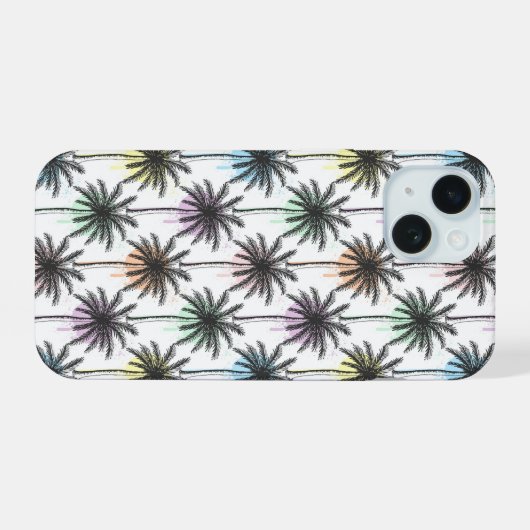 絵を描Drop Palm Treeパターン iPhone 15ケース (裏面横)