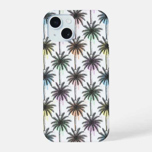 絵を描Drop Palm Treeパターン iPhone 15ケース (裏面)