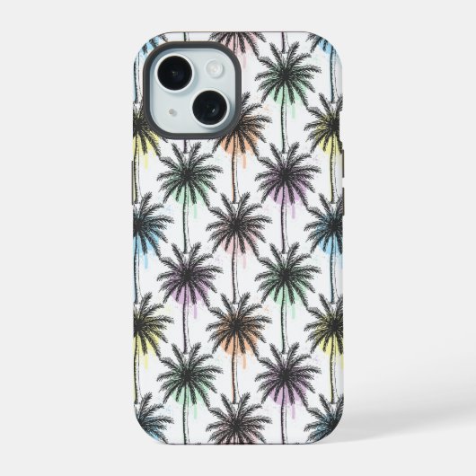 絵を描Drop Palm Treeパターン iPhone 15ケース (裏面)