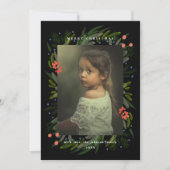絵を描Greenery Frame Photo Holiday Card シーズンカード (正面)