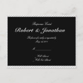 絵を描GroomシルエットRSVPポストカード インビテーションポストカード (正面)