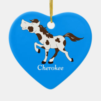 絵を描HORSEブラウン&ホワイトカスタムオーナメント セラミックオーナメント