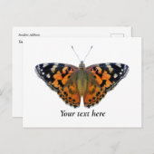 絵を描Lady Butterfly Water 絵を描 Color's ポストカード (正面/裏面)