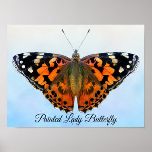 絵を描Lady Butterfly Water Color絵を描's Poster ポスター