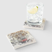 絵を描Leopard Print ストーンコースター (横)