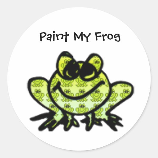 絵を描My Frogステッカスタマイズク –  ラウンドシール (正面)