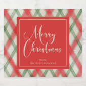 絵を描Plaidクリスマス スパークリングワインラベル (シングルラベル)