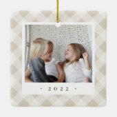 絵を描Plaid両面写パーソナライズされた真 セラミックオーナメント (裏面)