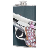 絵を描Rhinestoneクリスタルピストル フラスク (左)